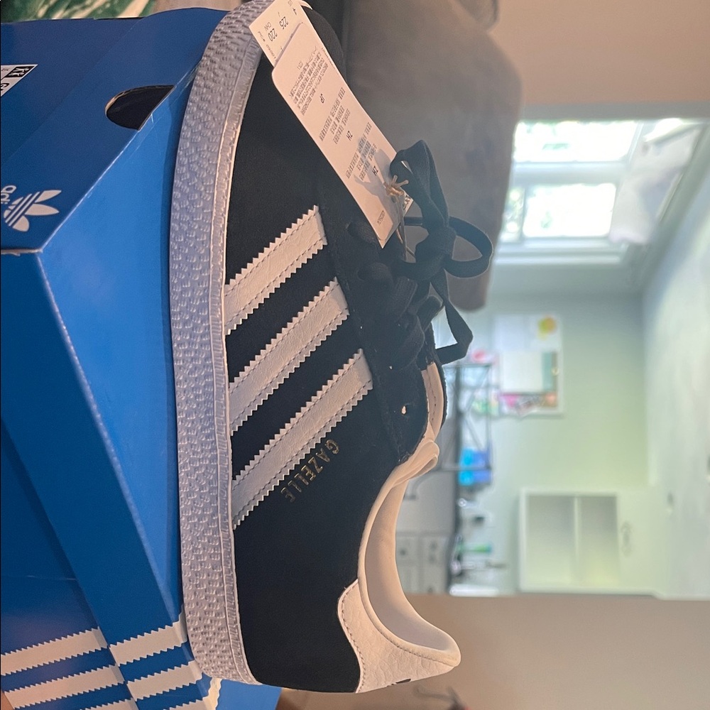 Adidas Black and White Gazelle Shoes